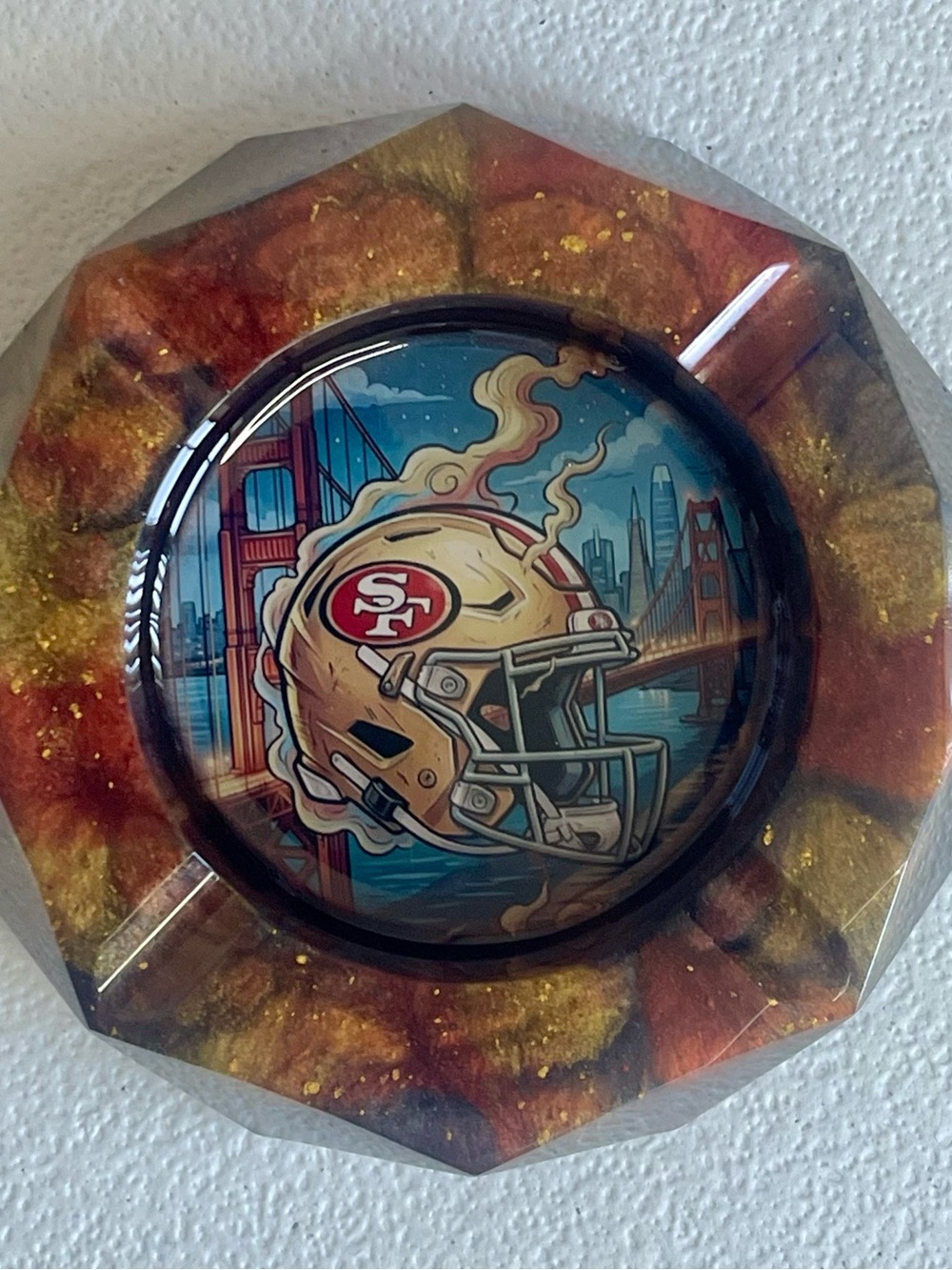 San Francisco 49ers Gold Helmet Ashtray - Team Logo Collectible Fan Gift